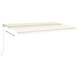 VidaXL Luifel handmatig uittrekbaar met LED 600x350 cm crèmekleurig
