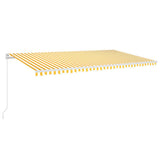 VidaXL Luifel handmatig uittrekbaar met LED 600x350 cm geel en wit