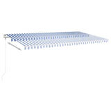 VidaXL Luifel automatisch uittrekbaar 600x350 cm blauw en wit
