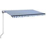 VidaXL Luifel automatisch met LED en windsensor 300x250 cm blauw wit
