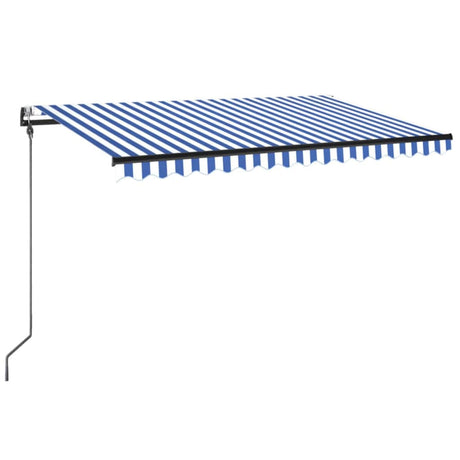 VidaXL Luifel automatisch met LED en windsensor 300x250 cm blauw wit