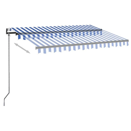 VidaXL Luifel automatisch met LED en windsensor 300x250 cm blauw wit