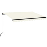 Vidaxl luifel handmatig uittrekbaar met led 350x250 cm crèmekleurig