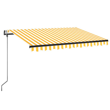 VidaXL Luifel automatisch met LED en windsensor 350x250 cm geel en wit
