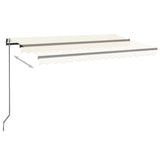 VidaXL Luifel automatisch met LED en windsensor 450x300 cm crèmekleur