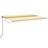 VidaXL Luifel handmatig uittrekbaar 500x300 cm geel en wit