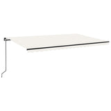 VidaXL Luifel handmatig uittrekbaar met LED 500x300 cm crèmekleurig
