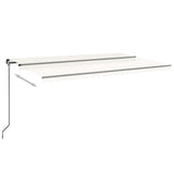 VidaXL Luifel handmatig uittrekbaar met LED 500x300 cm crèmekleurig