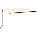 VidaXL Luifel handmatig uittrekbaar 400x350 cm crèmekleurig