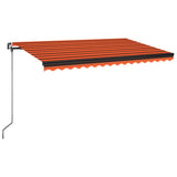 VidaXL Luifel handmatig uittrekbaar 400x350 cm oranje en bruin