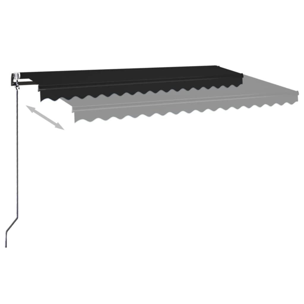 VidaXL Luifel automatisch met LED en windsensor 450x350 cm antraciet