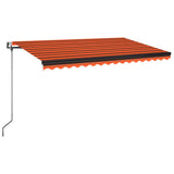 VidaXL Luifel automatisch met LED windsensor 450x350 cm oranje bruin