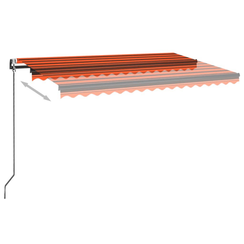 VidaXL Luifel automatisch met LED windsensor 450x350 cm oranje bruin