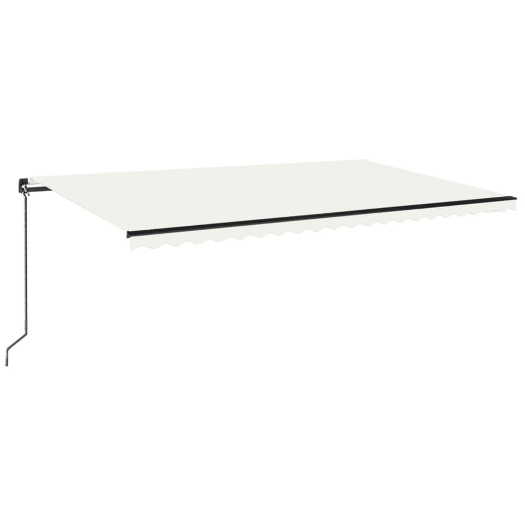 VidaXL Luifel handmatig uittrekbaar 500x350 cm crèmekleurig