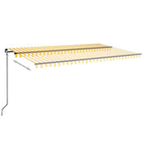 VidaXL Luifel handmatig uittrekbaar 500x350 cm geel en wit