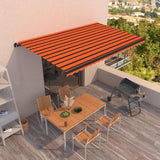 VidaXL Luifel handmatig uittrekbaar 500x350 cm oranje en bruin