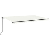 VidaXL Luifel handmatig uittrekbaar met LED 500x350 cm crèmekleurig