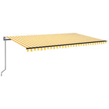 VidaXL Luifel automatisch uittrekbaar 500x350 cm geel en wit