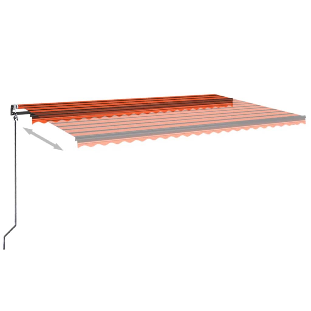 VidaXL Luifel automatisch uittrekbaar 500x350 cm oranje en bruin