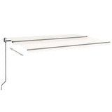 VidaXL Luifel automatisch met LED en windsensor 500x350 cm crèmekleur