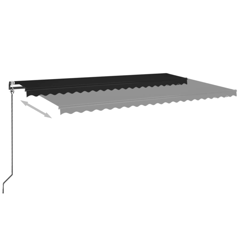 VidaXL Luifel automatisch met LED en windsensor 500x350 cm antraciet