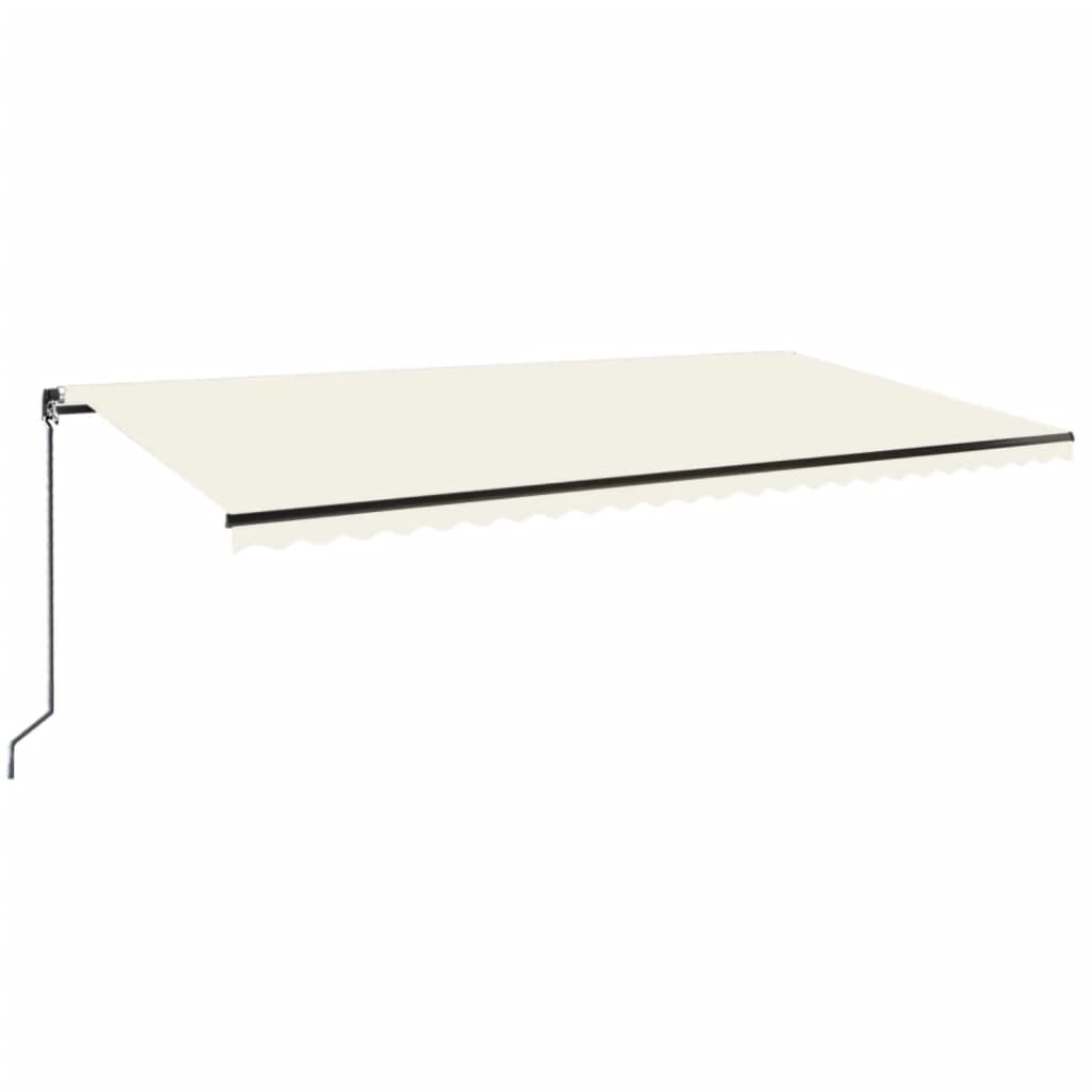 VidaXL Luifel handmatig uittrekbaar 600x350 cm crèmekleurig