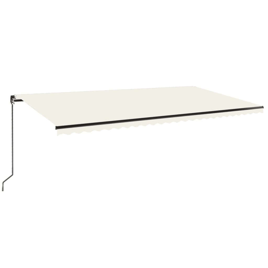 VidaXL Luifel handmatig uittrekbaar met LED 600x350 cm crèmekleurig