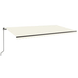 VidaXL Luifel handmatig uittrekbaar met LED 600x350 cm crèmekleurig