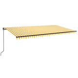 VidaXL Luifel handmatig uittrekbaar met LED 600x350 cm geel en wit