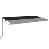 VidaXL Luifel handmatig uittrekbaar met LED 600x350 cm antracietkleur