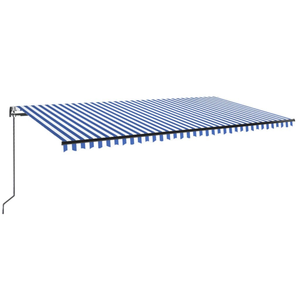 VidaXL Luifel automatisch uittrekbaar 600x350 cm blauw en wit