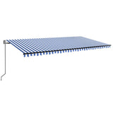 VidaXL Luifel automatisch met LED en windsensor 600x350 cm blauw wit