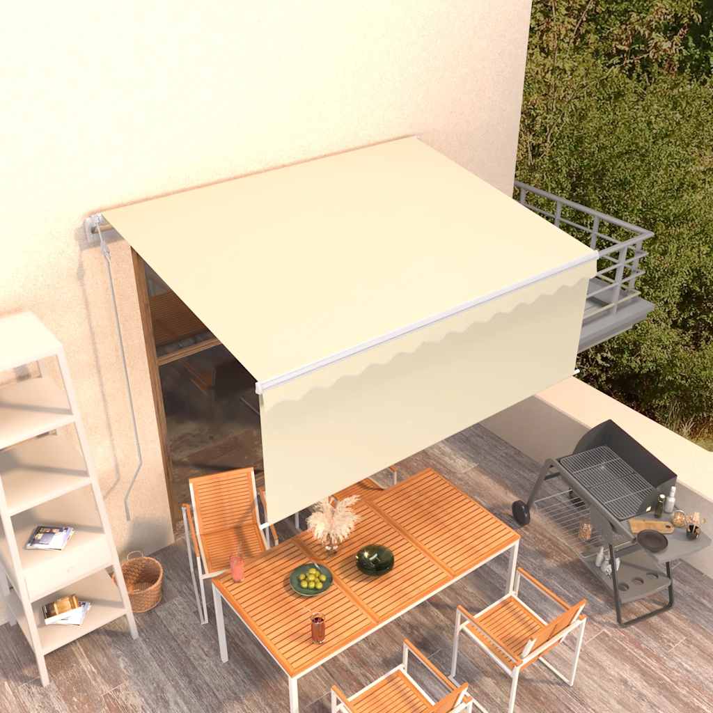 Vidaxl luifel automatisch uittrekbaar met rolgordijn 3x2,5 m crème