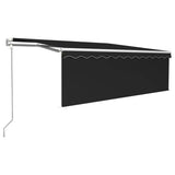 VidaXL Luifel automatisch met gordijn LED windsensor 4,5x3 m antraciet