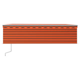 VidaXL Luifel automatisch rolgordijn LED windsensor 5x3 m oranje bruin