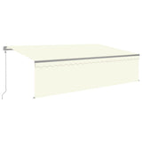VidaXL Luifel automatisch met rolgordijn LED windsensor 5x3 m crème
