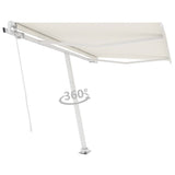 VidaXL Luifel vrijstaand handmatig uittrekbaar 350x250 cm crèmekleurig