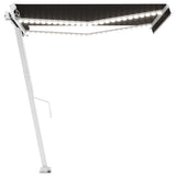 VidaXL Luifel handmatig uittrekbaar met LED 350x250 cm antracietkleur