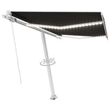 VidaXL Luifel handmatig uittrekbaar met LED 350x250 cm antracietkleur