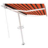 VidaXL Luifel handmatig uittrekbaar met LED 350x250 cm oranje en bruin
