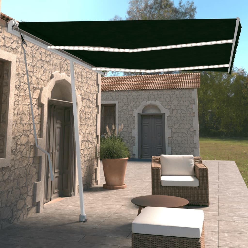 VidaXL Luifel automatisch met LED en windsensor 350x250 cm antraciet