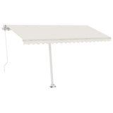 VidaXL Luifel vrijstaand handmatig uittrekbaar 400x300 cm crèmekleurig