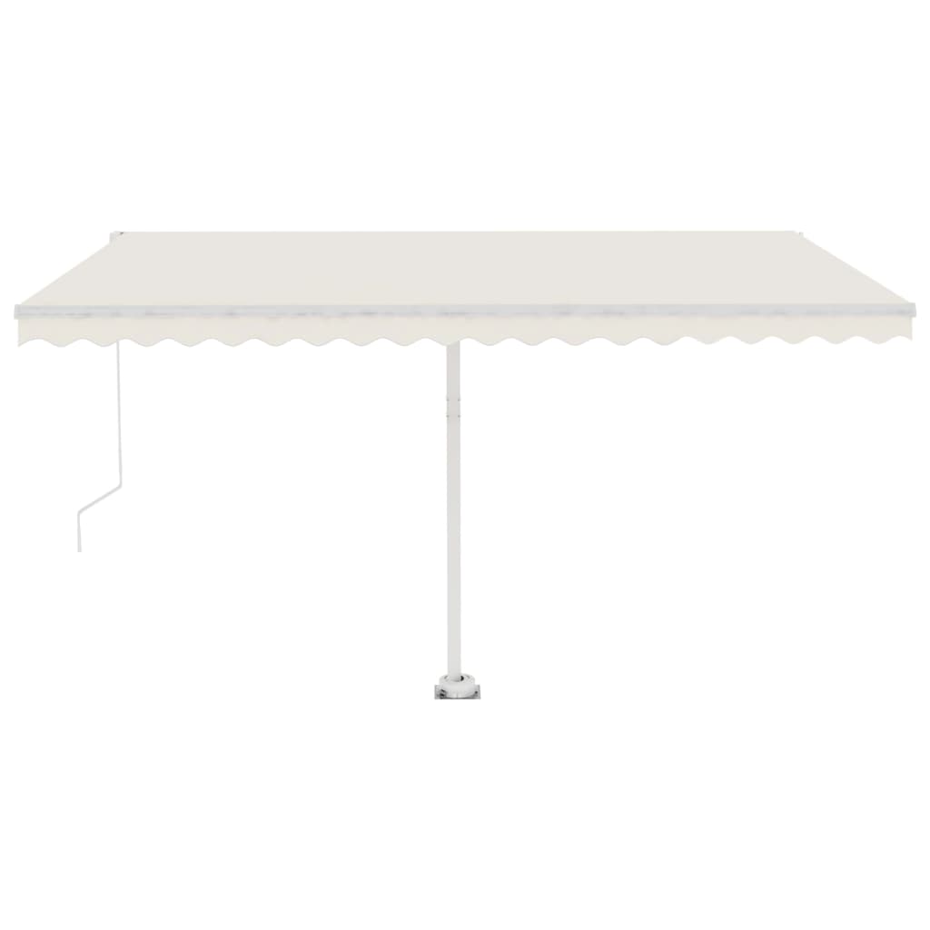 VidaXL Luifel vrijstaand handmatig uittrekbaar 450x300 cm crèmekleurig