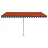 VidaXL Luifel vrijstaand handmatig uittrekbaar 450x300 cm oranje bruin