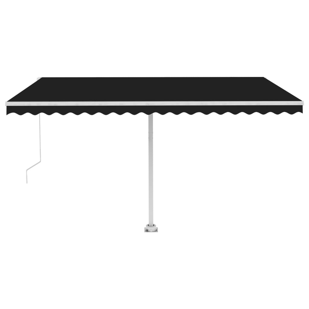 VidaXL Luifel handmatig uittrekbaar met LED 450x300 cm antracietkleur