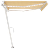 VidaXL Luifel automatisch met LED en windsensor 450x300 cm geel en wit