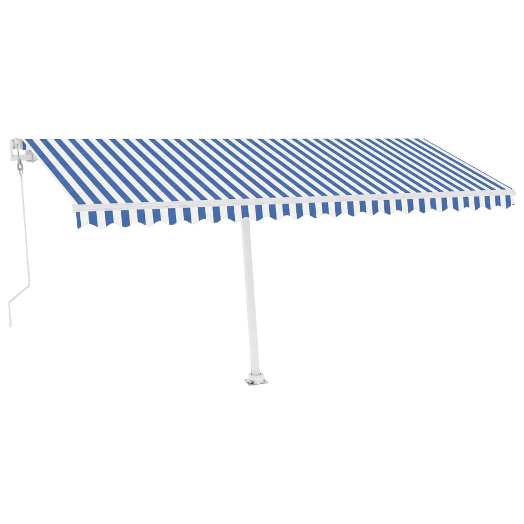 VidaXL Luifel vrijstaand automatisch 500x300 cm blauw en wit