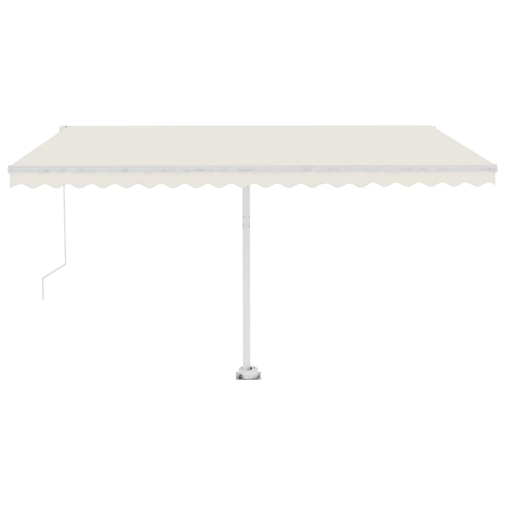 VidaXL Luifel handmatig uittrekbaar met LED 400x350 cm crèmekleurig