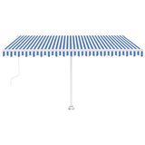 VidaXL Luifel vrijstaand automatisch 400x350 cm blauw en wit