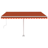 VidaXL Luifel automatisch met LED windsensor 400x350 cm oranje bruin